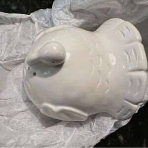 NEW 2 PCS Pottery Barn Turkey Ceramic Salt + Pepper Set | Thanksgiving Fall